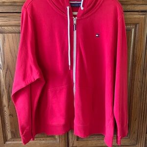 Tommy Hilfiger red zip front hoodie size 2X